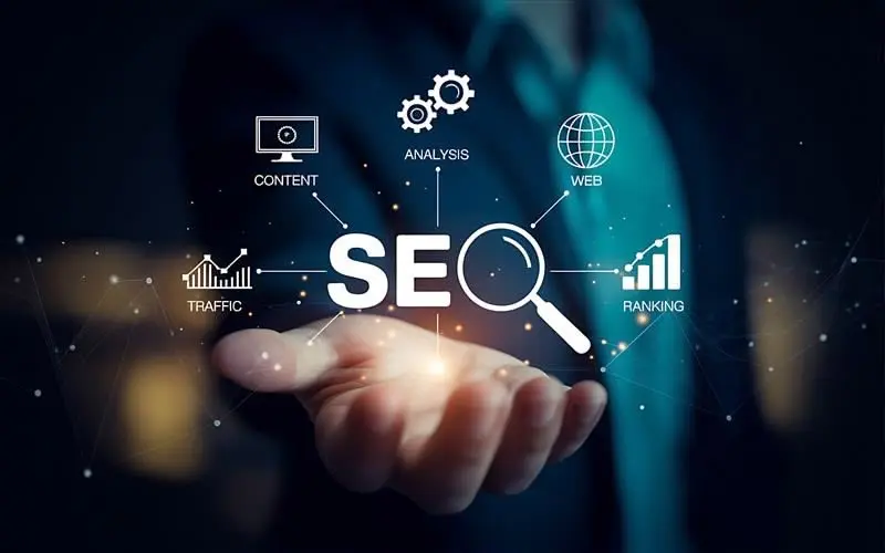 SEO strategy illustration representing a freelance digital marketer in Thrissur providing digital marketing strategist services to improve website rankings and online visibility.